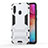 Custodia Silicone e Plastica Opaca Cover con Supporto KC1 per Samsung Galaxy A60 Bianco