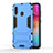 Custodia Silicone e Plastica Opaca Cover con Supporto KC1 per Samsung Galaxy A60 Cielo Blu