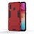 Custodia Silicone e Plastica Opaca Cover con Supporto KC1 per Samsung Galaxy A60 Rosso