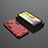 Custodia Silicone e Plastica Opaca Cover con Supporto KC1 per Samsung Galaxy M21s Rosso