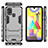 Custodia Silicone e Plastica Opaca Cover con Supporto KC1 per Samsung Galaxy M31 Prime Edition