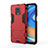 Custodia Silicone e Plastica Opaca Cover con Supporto KC1 per Xiaomi Poco M2 Pro Rosso
