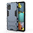 Custodia Silicone e Plastica Opaca Cover con Supporto KC2 per Samsung Galaxy A51 4G Blu