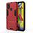 Custodia Silicone e Plastica Opaca Cover con Supporto KC2 per Samsung Galaxy M31 Rosso