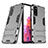 Custodia Silicone e Plastica Opaca Cover con Supporto KC3 per Samsung Galaxy S20 FE 5G Grigio