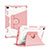 Custodia Silicone e Plastica Opaca Cover con Supporto L04 per Apple iPad Mini 4 Rosa
