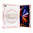 Custodia Silicone e Plastica Opaca Cover con Supporto L07 per Apple iPad Pro 12.9 (2020) Oro Rosa