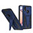 Custodia Silicone e Plastica Opaca Cover con Supporto MQ1 per Samsung Galaxy A10s Blu