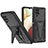 Custodia Silicone e Plastica Opaca Cover con Supporto MQ1 per Samsung Galaxy A12 Nero