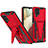 Custodia Silicone e Plastica Opaca Cover con Supporto MQ1 per Samsung Galaxy A12 Rosso