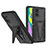 Custodia Silicone e Plastica Opaca Cover con Supporto MQ1 per Samsung Galaxy F52 5G Nero