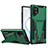 Custodia Silicone e Plastica Opaca Cover con Supporto MQ1 per Samsung Galaxy Note 10 Plus 5G Verde