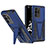 Custodia Silicone e Plastica Opaca Cover con Supporto MQ1 per Samsung Galaxy S20 Ultra 5G Blu
