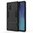 Custodia Silicone e Plastica Opaca Cover con Supporto N01 per Samsung Galaxy Note 20 5G Nero