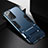 Custodia Silicone e Plastica Opaca Cover con Supporto N02 per Samsung Galaxy Note 20 5G Blu