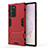 Custodia Silicone e Plastica Opaca Cover con Supporto N02 per Samsung Galaxy Note 20 Ultra 5G Rosso