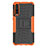 Custodia Silicone e Plastica Opaca Cover con Supporto P02 per Huawei P20 Pro Arancione