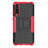Custodia Silicone e Plastica Opaca Cover con Supporto P02 per Huawei P20 Pro Rosa Caldo
