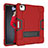Custodia Silicone e Plastica Opaca Cover con Supporto per Apple iPad Air 10.9 (2020) Rosso