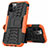 Custodia Silicone e Plastica Opaca Cover con Supporto per Apple iPhone 12 Pro Arancione