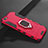 Custodia Silicone e Plastica Opaca Cover con Supporto per Apple iPhone 8 Rosso