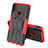Custodia Silicone e Plastica Opaca Cover con Supporto per Huawei Enjoy 9 Rosso
