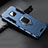 Custodia Silicone e Plastica Opaca Cover con Supporto per Huawei Mate 20 Blu