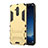 Custodia Silicone e Plastica Opaca Cover con Supporto per Huawei Mate 20 Lite Oro