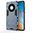 Custodia Silicone e Plastica Opaca Cover con Supporto per Huawei Mate 40 Pro Blu