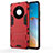 Custodia Silicone e Plastica Opaca Cover con Supporto per Huawei Mate 40 Pro+ Plus Rosso