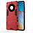 Custodia Silicone e Plastica Opaca Cover con Supporto per Huawei Mate 40 Pro Rosso