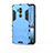 Custodia Silicone e Plastica Opaca Cover con Supporto per LG G7 Cielo Blu