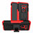 Custodia Silicone e Plastica Opaca Cover con Supporto per LG G8 ThinQ Rosso