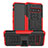 Custodia Silicone e Plastica Opaca Cover con Supporto per LG V60 ThinQ 5G Rosso