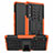 Custodia Silicone e Plastica Opaca Cover con Supporto per LG Velvet 5G Arancione