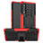 Custodia Silicone e Plastica Opaca Cover con Supporto per LG Velvet 5G Rosso