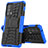 Custodia Silicone e Plastica Opaca Cover con Supporto per Motorola Moto Edge 20 Pro 5G Blu