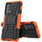 Custodia Silicone e Plastica Opaca Cover con Supporto per Motorola Moto Edge S Pro 5G Arancione