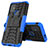 Custodia Silicone e Plastica Opaca Cover con Supporto per Motorola Moto G10 Blu