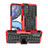 Custodia Silicone e Plastica Opaca Cover con Supporto per Motorola Moto G22 Rosso