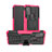 Custodia Silicone e Plastica Opaca Cover con Supporto per Motorola Moto G50 Rosa Caldo