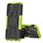 Custodia Silicone e Plastica Opaca Cover con Supporto per Motorola Moto G71 5G Verde