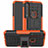 Custodia Silicone e Plastica Opaca Cover con Supporto per Motorola Moto G8 Plus Arancione