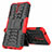 Custodia Silicone e Plastica Opaca Cover con Supporto per Nokia 2.3 Rosso