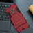 Custodia Silicone e Plastica Opaca Cover con Supporto per Nokia 7 Plus Rosso