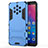 Custodia Silicone e Plastica Opaca Cover con Supporto per Nokia 9 PureView Cielo Blu