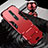 Custodia Silicone e Plastica Opaca Cover con Supporto per Nokia X5 Rosso