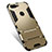 Custodia Silicone e Plastica Opaca Cover con Supporto per OnePlus 5T A5010 Oro