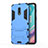Custodia Silicone e Plastica Opaca Cover con Supporto per OnePlus 7 Cielo Blu
