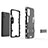 Custodia Silicone e Plastica Opaca Cover con Supporto per OnePlus 8T 5G